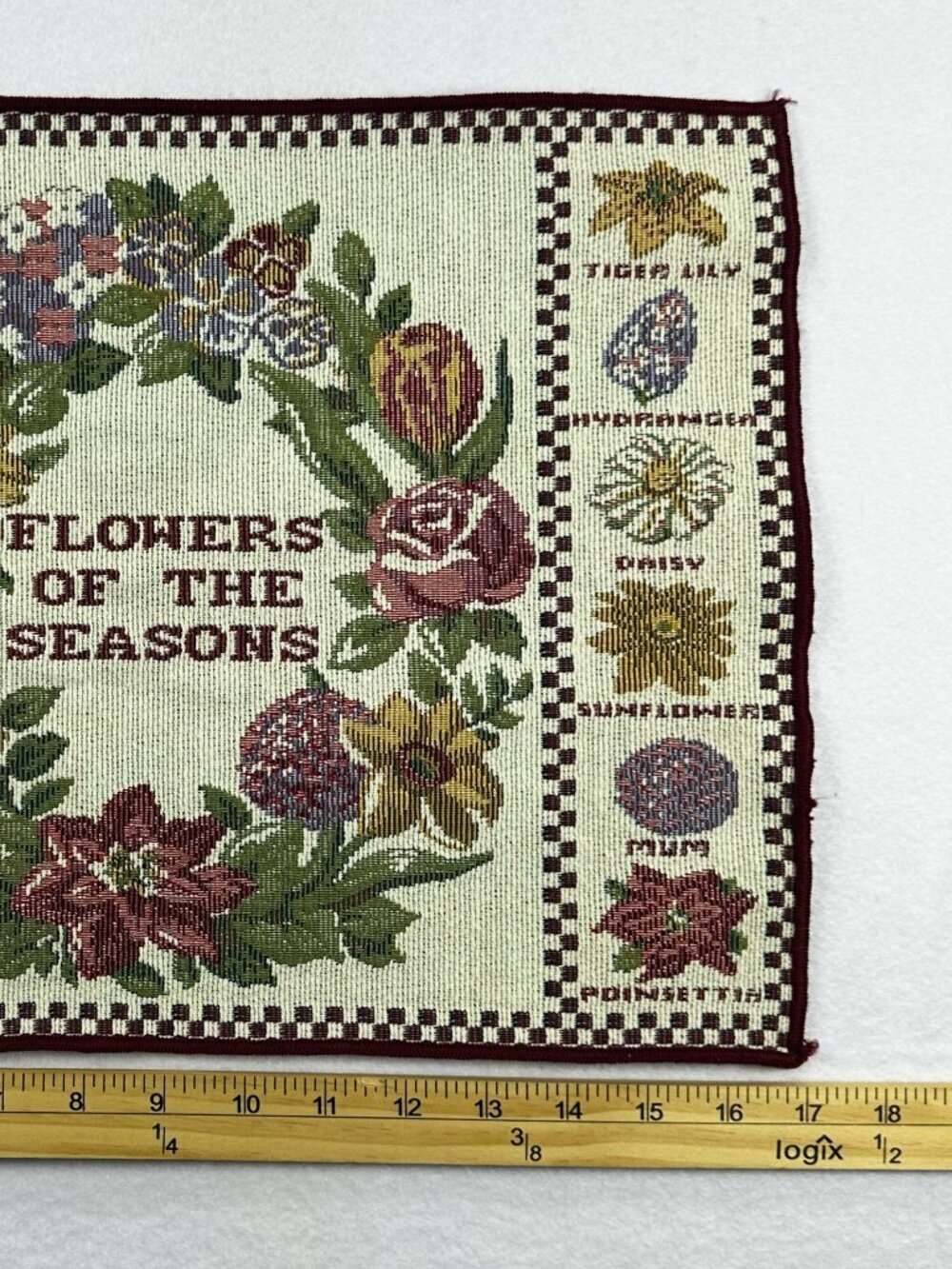 Vintage Flowers Of The Seasons 2 Wall Art Decor Tapestry Placemats DIY 17x12.5 - Picture 4 of 10